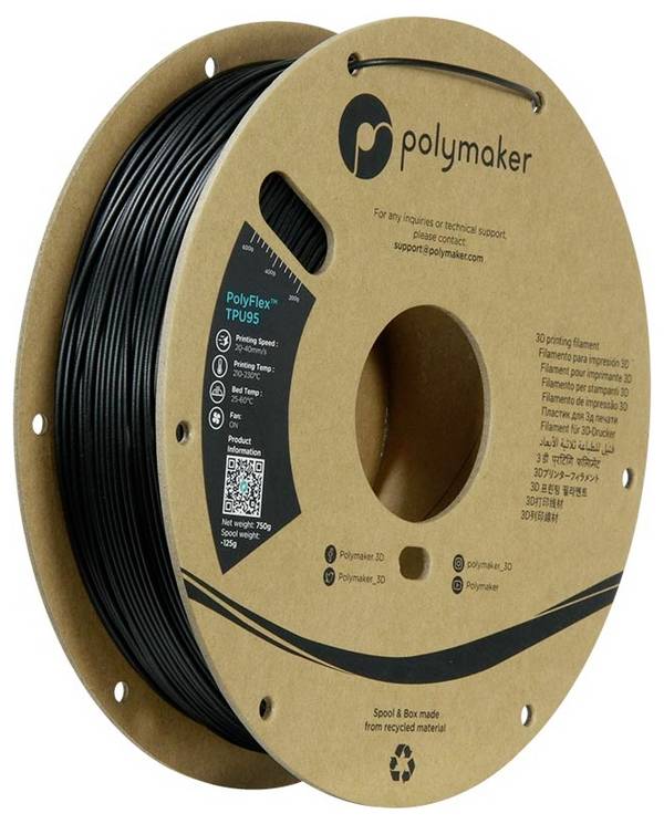 Polymaker PD01001 PolyFlex TPU-95A Filament TPU flexibel 1.75 mm 750 g Schwarz PolyFlex 1 St.