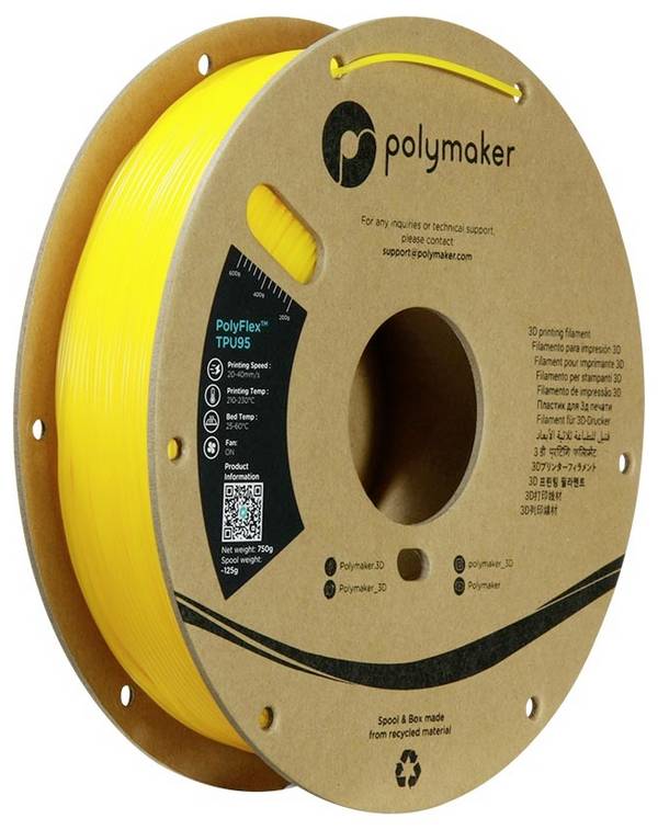 Polymaker PD01004 PolyFlex TPU-95A Filament TPU flexibel 1.75 mm 750 g Gelb  1 St.