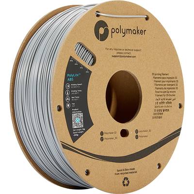 Polymaker PE01003 PolyLite Filament ABS geruchsarm 1.75 mm 1000 g Grau  1 St.