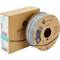 Eine Rolle graues Polymaker 3D-Druckerfilament aus ABS mit Verpackung, geeignet für vielseitige 3D-Druckermodellierungen.