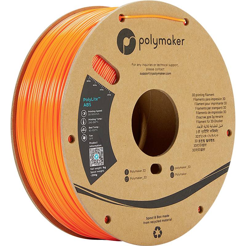 POLYMAKER PE01009 PolyLite Filament ABS geruchsarm 1.75 mm 1000 g Orange 1 St.