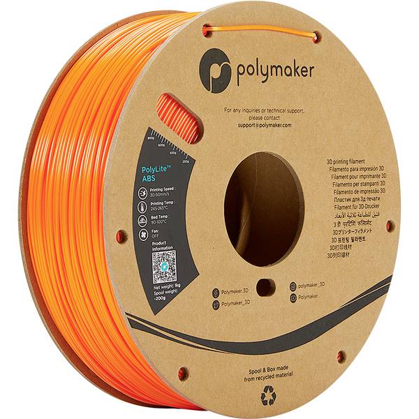 Polymaker PE01009 PolyLite Filament ABS geruchsarm 1.75 mm 1000 g Orange  1 St.