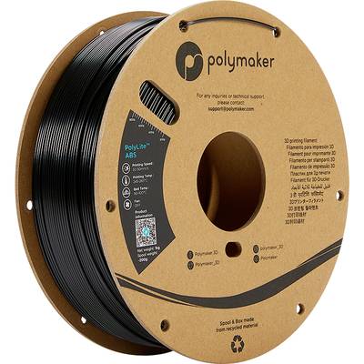 Polymaker PE01011 PolyLite Filament ABS geruchsarm 2.85 mm 1000 g Schwarz  1 St.
