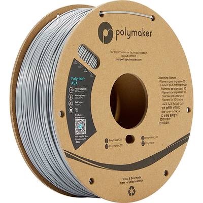 Polymaker PF01003 PolyLite Filament ASA UV-beständig, witterungsbeständig, hitzebeständig 1.75 mm 1000 g Grau  1 St.
