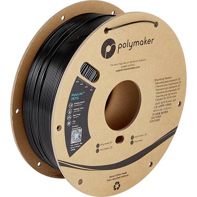Polymaker PB01001 PolyLite Filament PETG hitzebeständig, hohe Zugfestigkeit 1.75 mm 1000 g Schwarz 1 St.