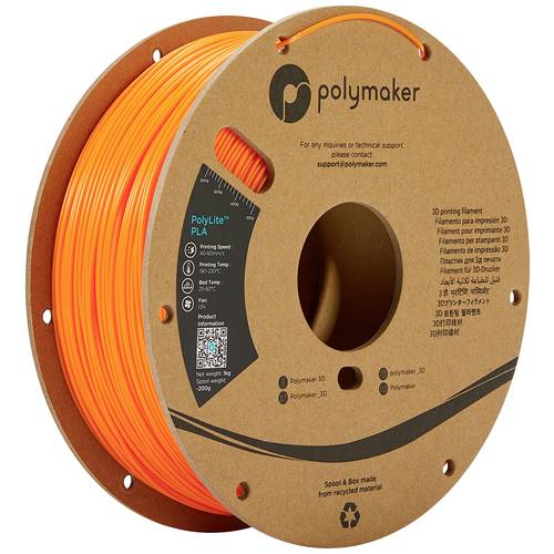 Polymaker PA02008 PolyLite Filament PLA 1.75 mm 1000 g Orange 1 St.
