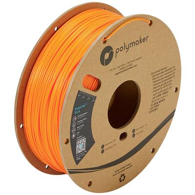 'Oranges Filament von Polymaker auf Spule, geeignet für 3D-Druck.'