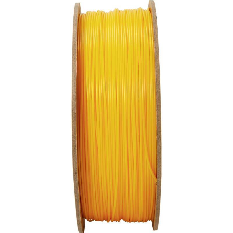 Eine Spule mit orangefarbenem 3D-Drucker-Filament.