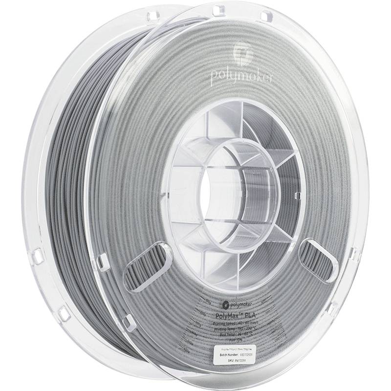 Polymaker PA06003 PolyMAX Tough Filament PLA hohe Steifigkeit, hohe Zugfestigkeit, schlagfest 1.75 mm 750 g Grau PolyMax