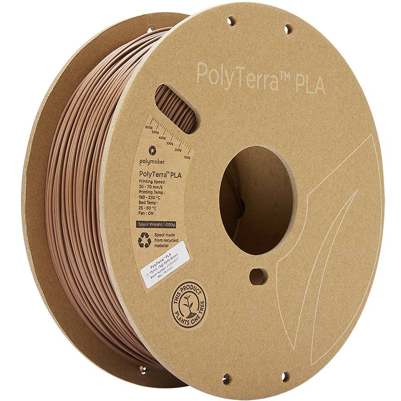 POLYMAKER 70907 PolyTerra Filament PLA geringerer Kunststoffgehalt 1.75 mm 1000 g Erde (matt) 1