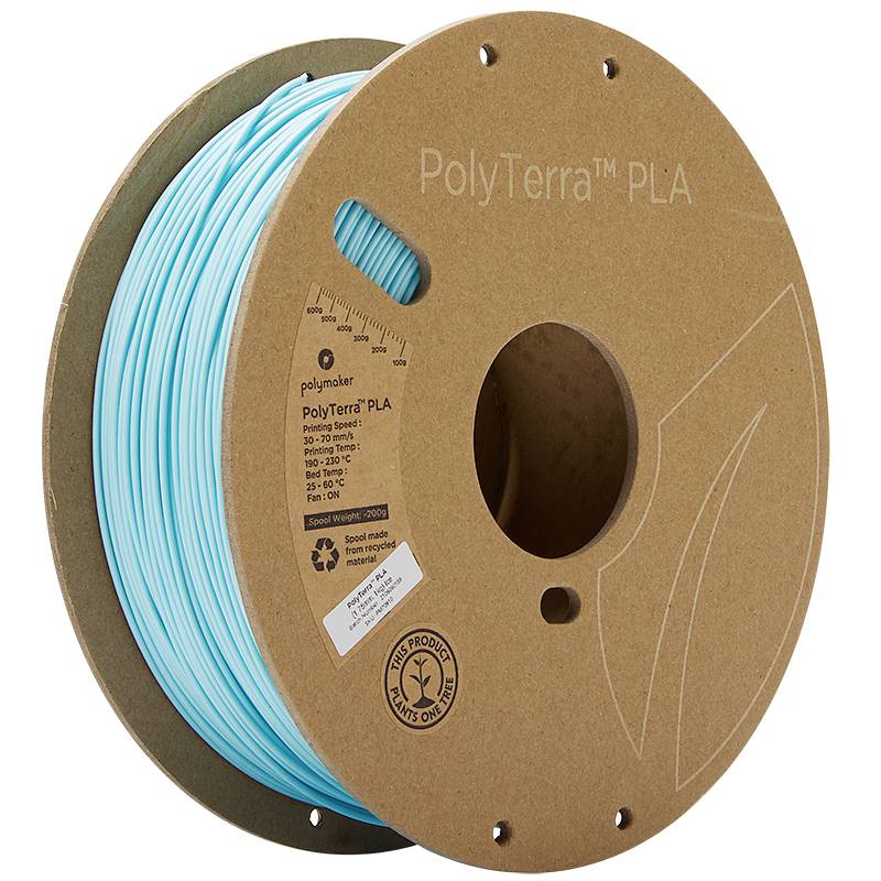 POLYMAKER 70910 PolyTerra Filament PLA geringerer Kunststoffgehalt 1.75 mm 1000 g Eisblau 1 St.