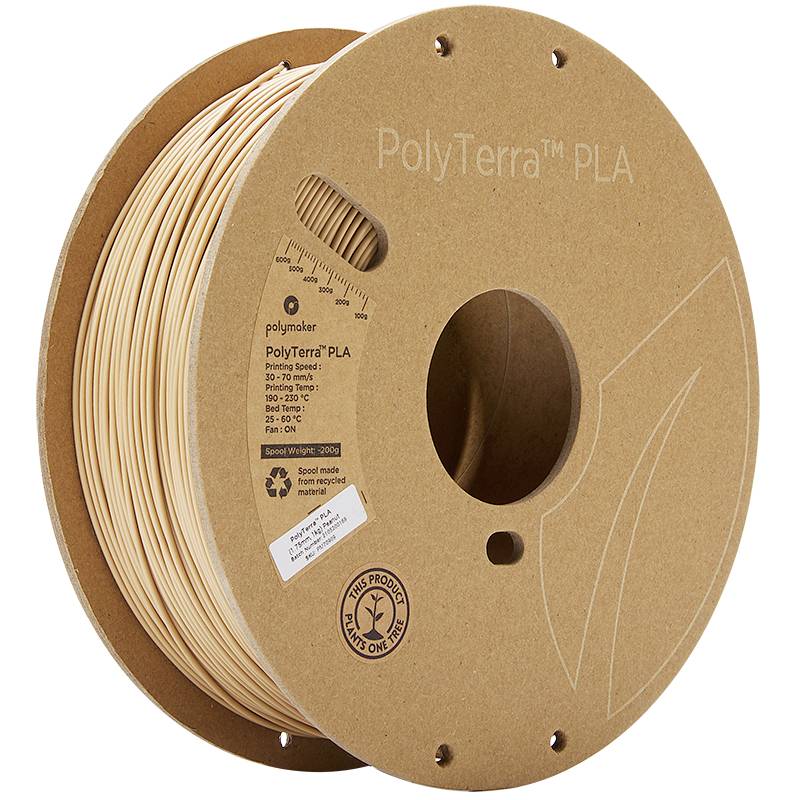 POLYMAKER 70909 PolyTerra Filament PLA geringerer Kunststoffgehalt 1.75 mm 1000 g Nuss-Braun 1