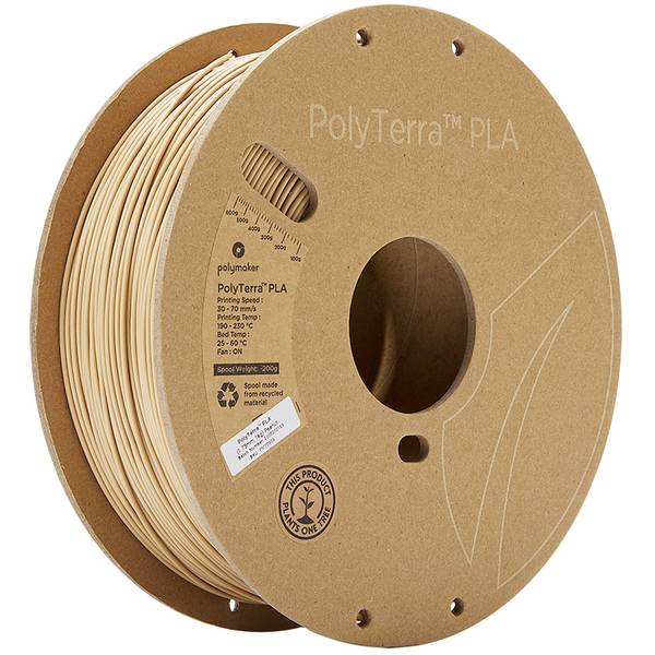 Polymaker 70909 PolyTerra Filament PLA geringerer Kunststoffgehalt 1.75 mm 1000 g Nuss-Braun  1 St.