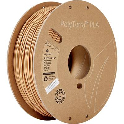 Polymaker 70976 PolyTerra Filament PLA geringerer Kunststoffgehalt, wasserlöslich 1.75 mm 1000 g Holz-Braun (seidenmatt)