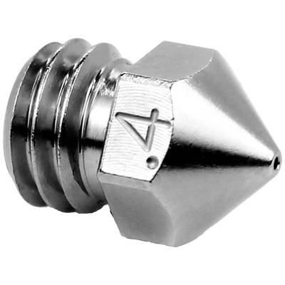 Metallische Düse mit konischer Spitze, oft verwendet in 3D-Druckern zum präzisen Extrudieren von Materialien.