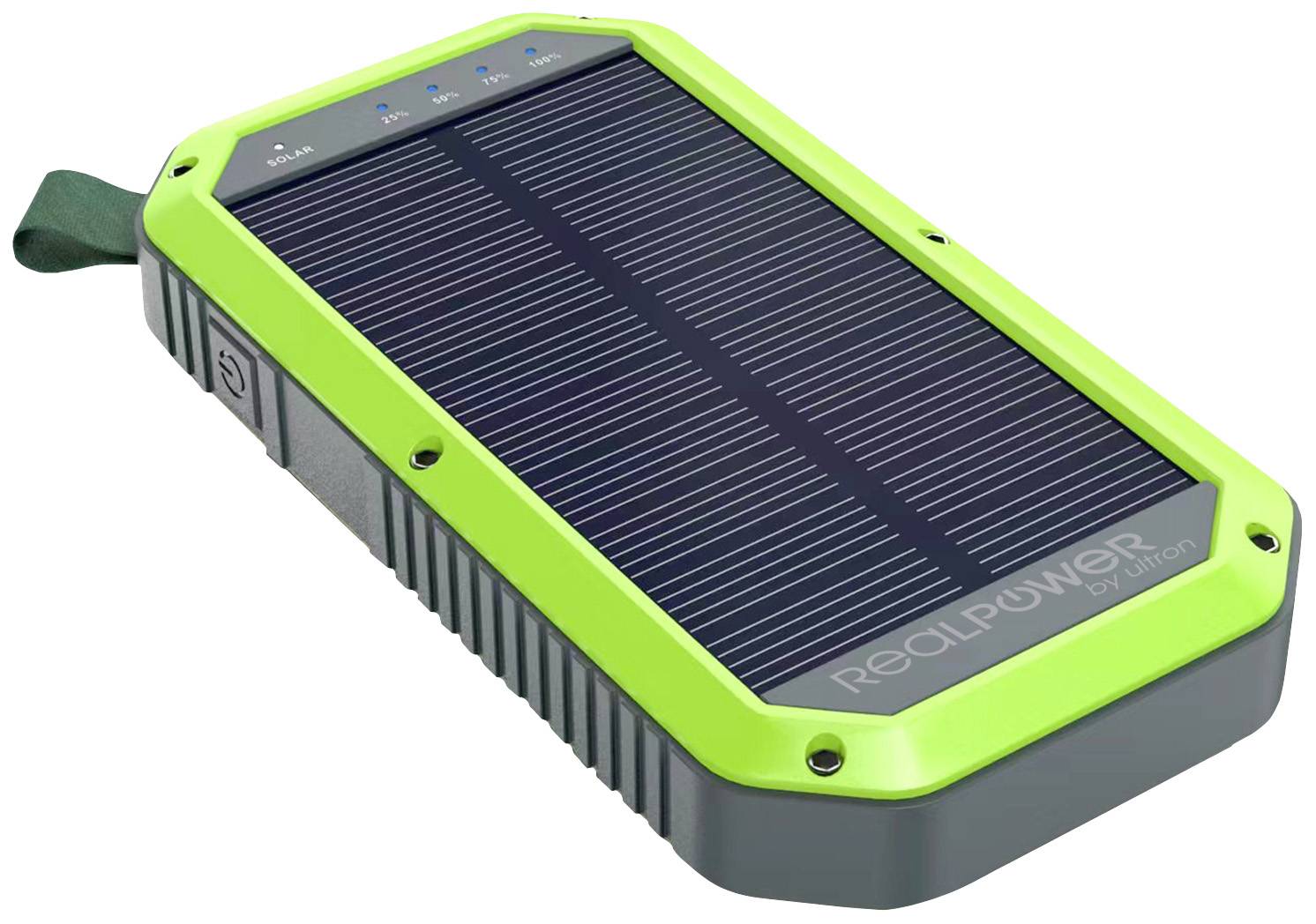 RealPower PB-10000 Solar - 10000 mAh - Lithium Polymer (LiPo) - Kabelloses Aufla-0