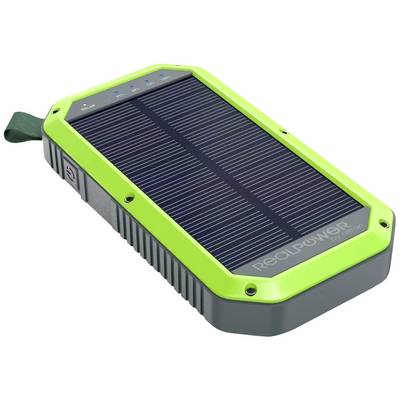 RealPower PB-10000 Solar - 10000 mAh - Lithium Polymer (LiPo) - Kabelloses Aufla-0