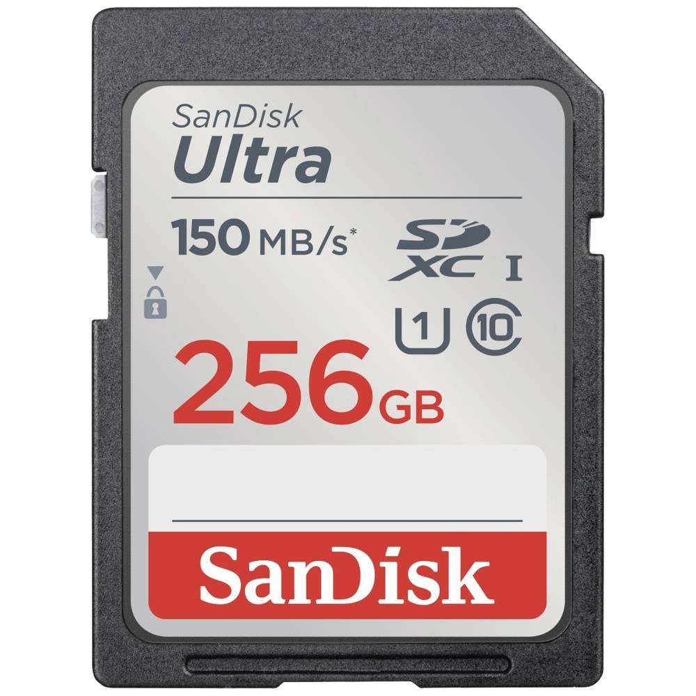 SanDisk SDXC Ultra 256GB (Class 10-UHS-I-150MB-s) SDXC-kaart 256 GB UHS-Class 1 Waterdicht, Schokbes