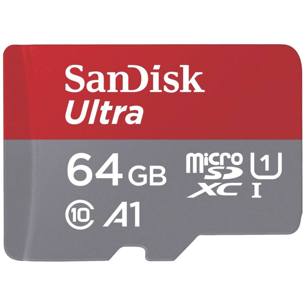 SanDisk microSDXC Ultra 64GB (A1-UHS-I-Cl.10-140MB-s) + Adapter Mobile microSDXC-kaart 64 GB A1 Appl