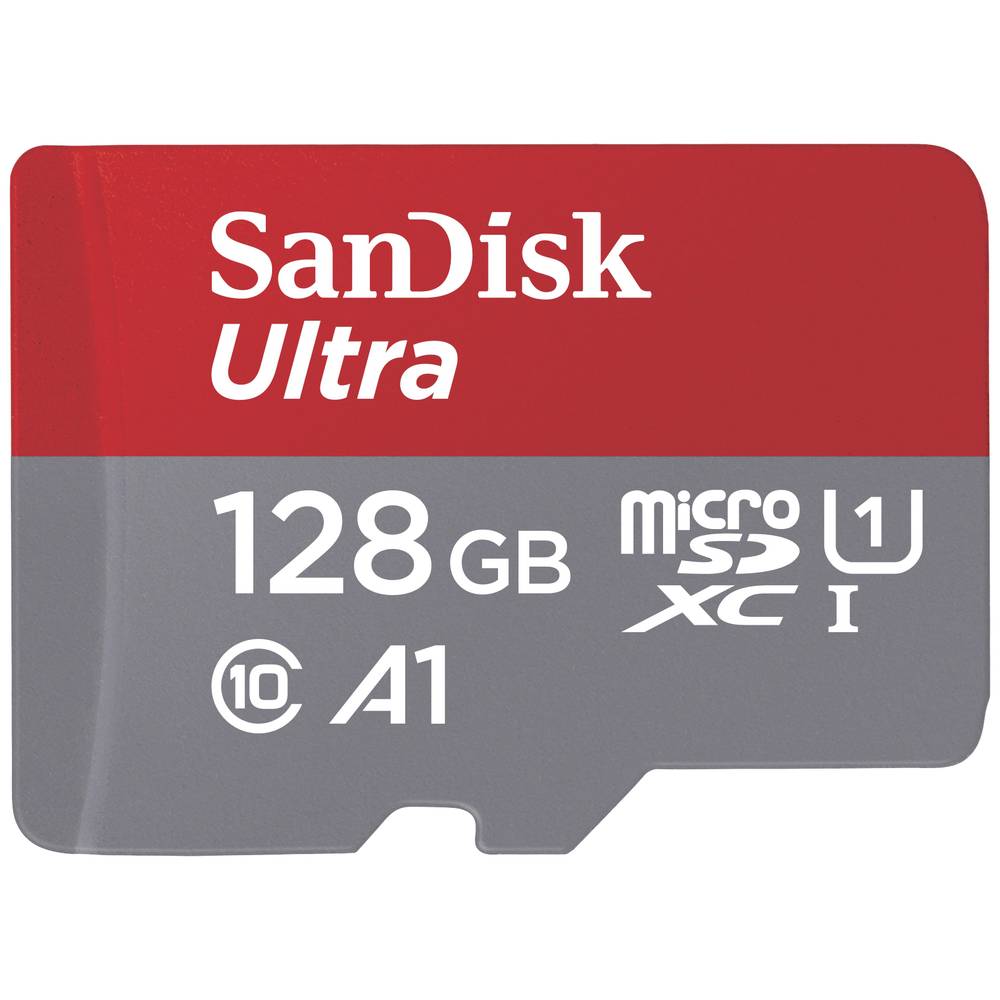 SanDisk microSDXC Ultra 128GB (A1-UHS-I-Cl.10-140MB-s) + Adapter microSDXC-kaart 128 GB A1 Applicati
