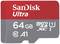 SanDisk Ultra microSD-Karte mit 64 GB Speicherkapazität, Klasse 10, A1, geeignet für schnelle Datenübertragungen und mobile Anwendungen.