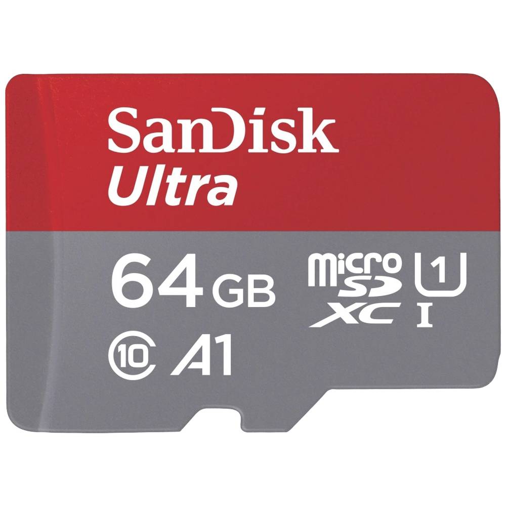 SanDisk microSDXC Ultra 64GB (140MB-s A1 Cl. 10 UHS-I) + Adapter Tablet microSDXC-kaart 64 GB A1 App