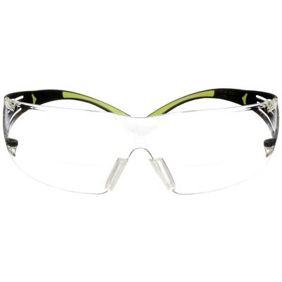 Eine durchsichtige Schutzbrille mit schwarzen und gelben Bügeln, geeignet für den Einsatz in Arbeitsumgebungen zum Schutz der Augen.