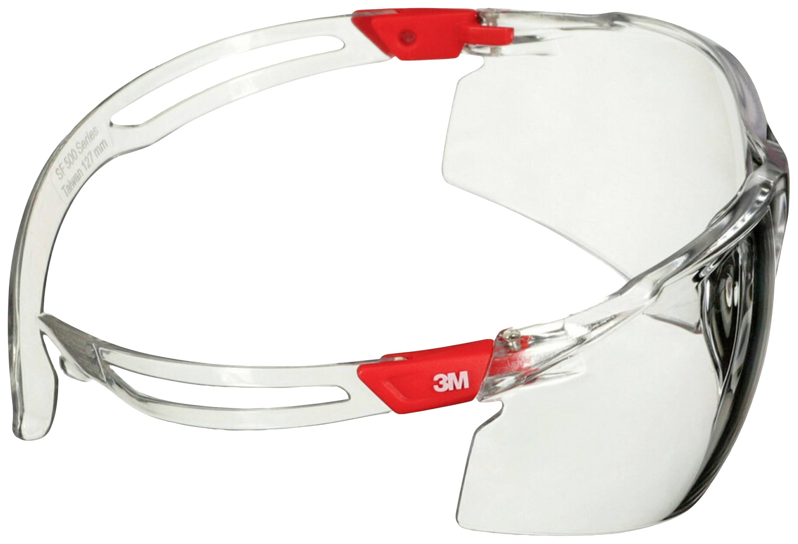 3M SecureFit SF501SGAF-RED Schutzbrille mit Antibeschlag-Schutz Transparent, Orange-3