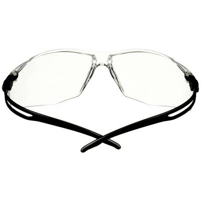 Schutzbrille mit klaren Gläsern und schwarzen Bügeln, geeignet für Sicherheitszwecke in Arbeitsumgebungen.
