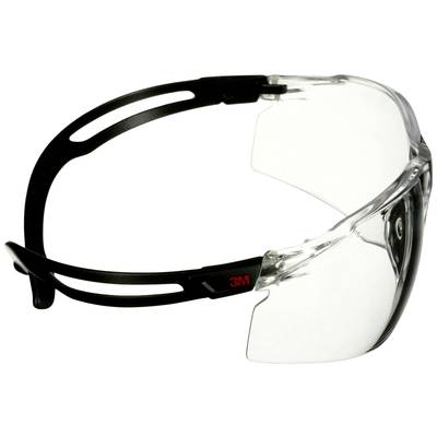 Schutzbrille mit klarem Visier und schwarzem Rahmen, designed für Augenschutz bei handwerklichen oder industriellen Arbeiten.