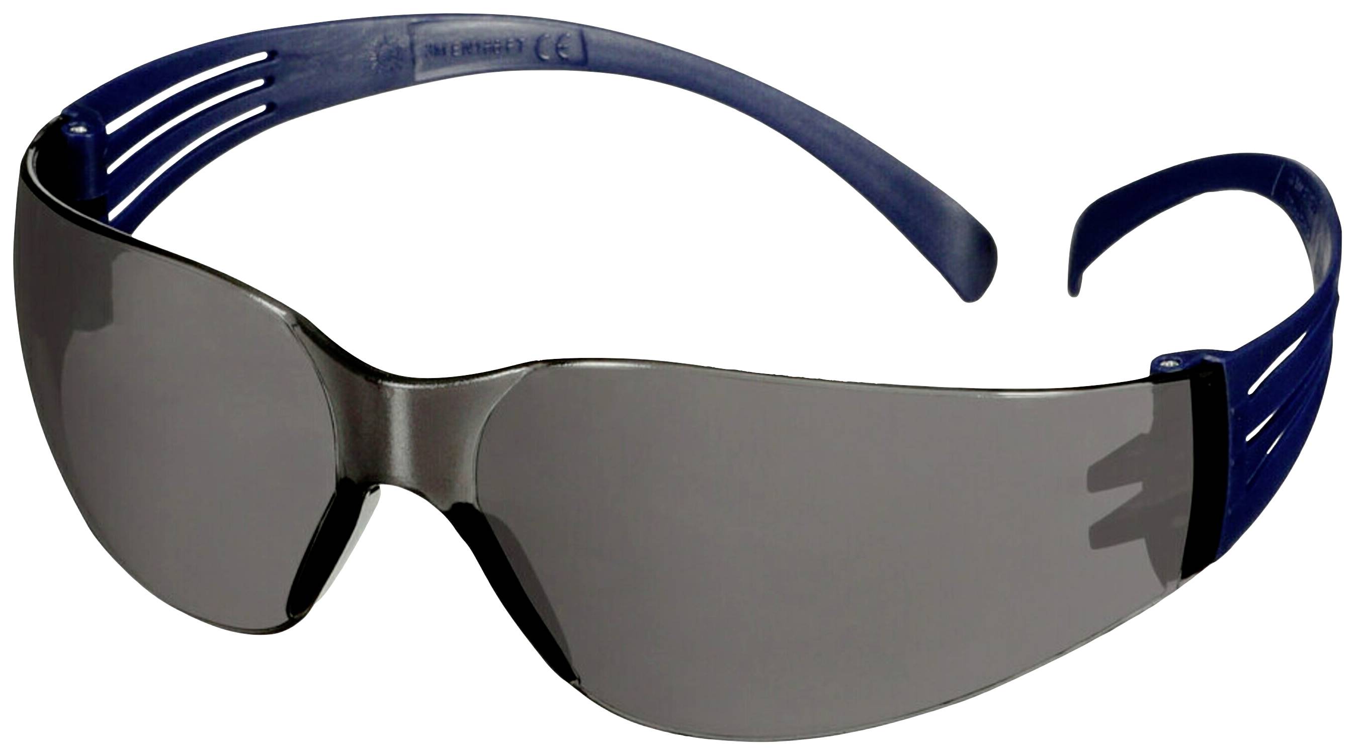 Sonnenbrille mit dunkel getönten Gläsern und blauen Bügeln, geeignet für stilvollen Sonnenschutz.
