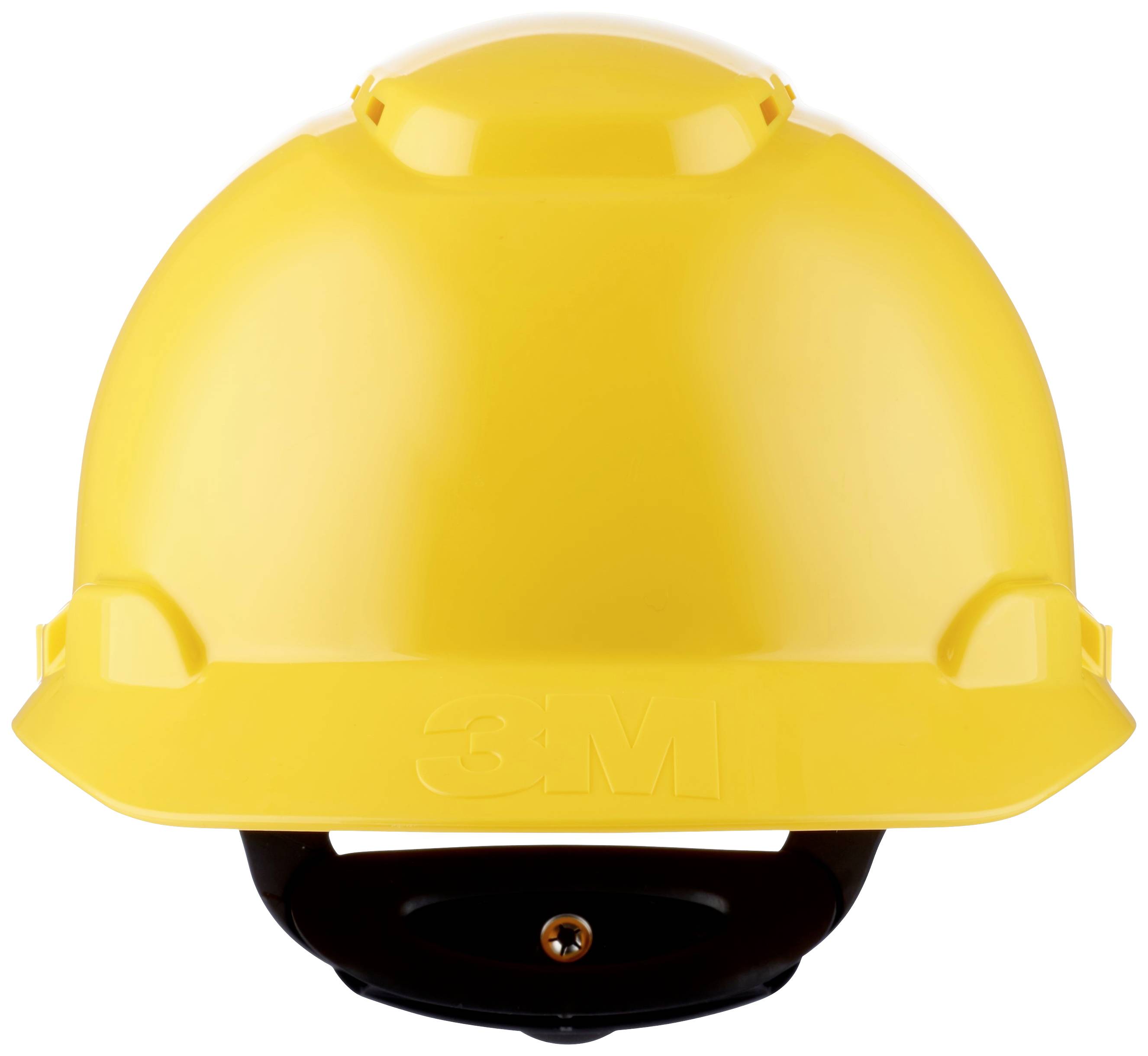 Ein gelber Bauhelm mit schwarzem Innenfutter, der Sicherheit bei Bauarbeiten bietet.