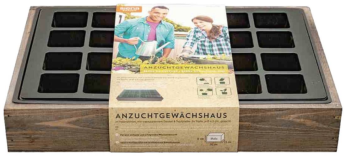 Siena Garden 11121 Anzuchtkiste Holz (dunkel), Anthrazit 1 Set