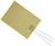 Ein rechteckiger goldfarbener Sensor mit weißen linearen Mustern, der mit drei schwarzen Kabeln verbunden ist.