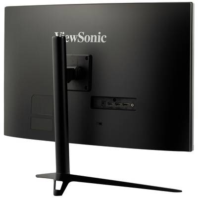 'ViewSonic'-Monitor von hinten, zeigt Anschlüsse und Ständer.