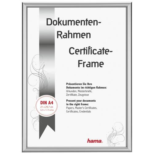 hama 00063770 Aluminiumrahmen Detroit, Silber, Polystyrol, 21 x 29,7 cm