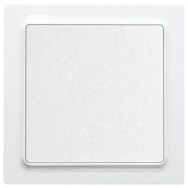 Ein weißer Lichtschalter in einem einfachen, quadratischen Design, an einer Wand montiert.