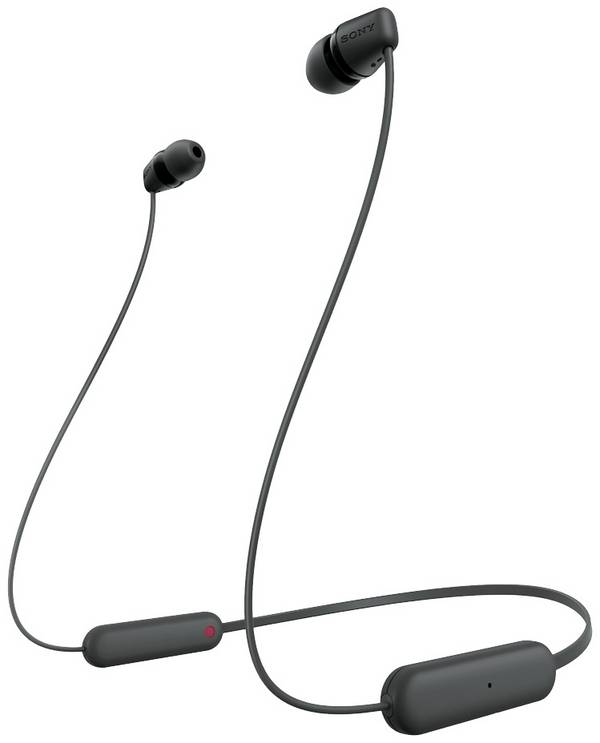 Sony WI-C100 In Ear Headset Bluetooth® Stereo Schwarz Headset, Klang-Personalisierung, Lautstärkeregelung, Nackenband, Schweißresistent, Wasserabweisend