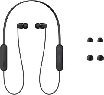 Sony WI-C100 In Ear Headset Bluetooth® Stereo Schwarz Headset, Klang-Personalisierung, Lautstärkeregelung, Nackenband, S-1