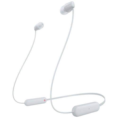 Sony WI-C100 In Ear Headset Bluetooth® Stereo Weiß Headset, Klang-Personalisierung, Lautstärkeregelung, Nackenband, Schw...