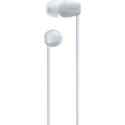 Weiße In-Ear-Kopfhörer mit Kabel, markiert mit 'Sony'.