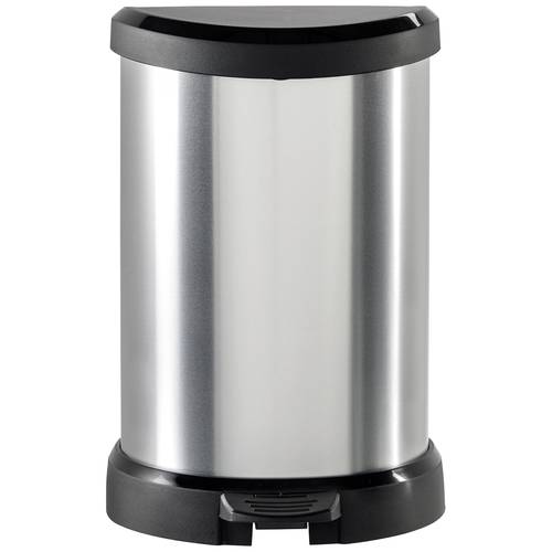 Curver DECO Bin 240568 Mülleimer 15 l (B x H x T) 303 x 448 x 268 mm Silber, Schwarz 1 St.