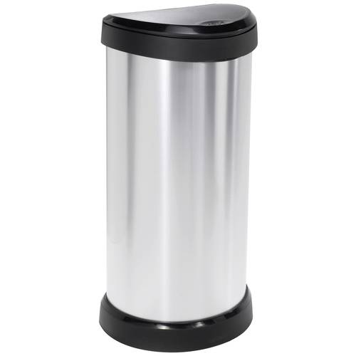 Curver DECO Bin 240641 Mülleimer 40 l (B x H x T) 335 x 685 x 285 mm Silber, Schwarz 1 St.