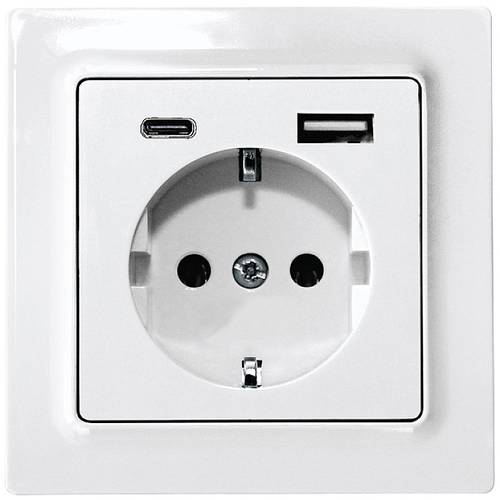 DSS55E+USBA+C-wg Eltako Steckdose Unterputz, Schraubbefestigung