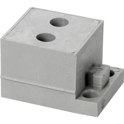 Ein grauer Verlängerungsblock aus Kunststoff mit Löchern zum Anschluss von Kabeln. Hauptsächlich in elektronischen Anwendungen genutzt.