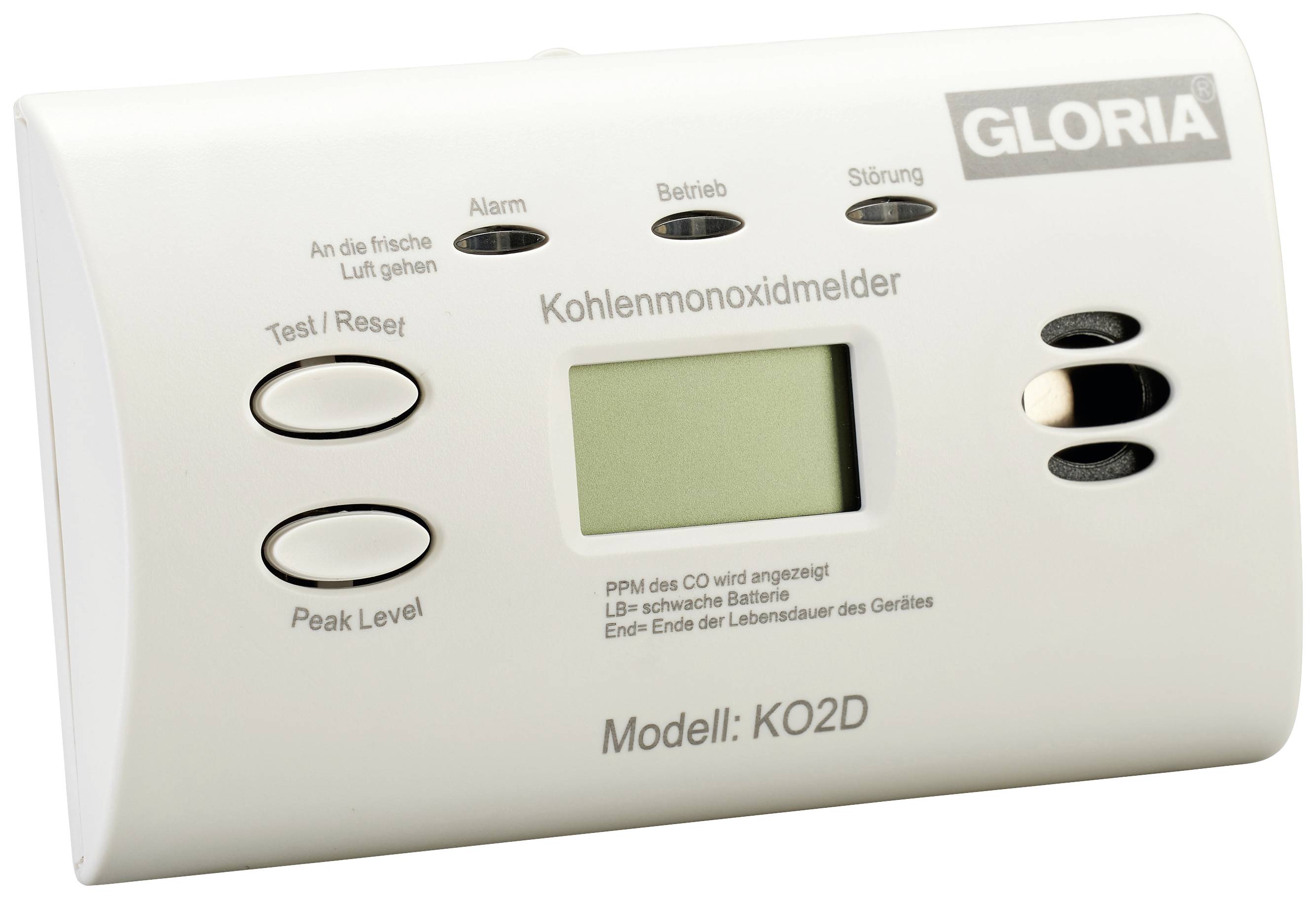 Kohlenmonoxid Melder LED Display inkl. Batterien, CO Melder, Wohnwagen