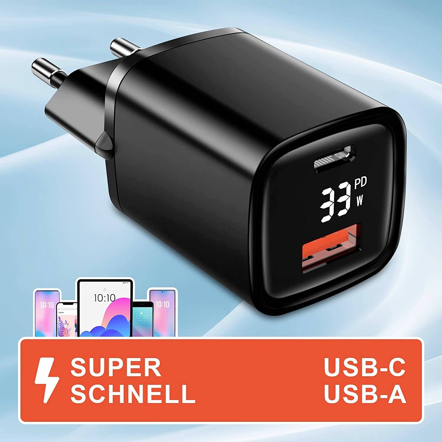 Eaxus Dual Port USB-Ladegerät 33 W Steckdose Ausgangsstrom (max 