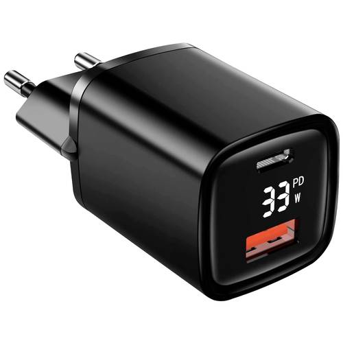 Eaxus Dual Port USB Ladegerät 33 W 1x USB-A, 1x USB-C® Schwarz Innenbereich