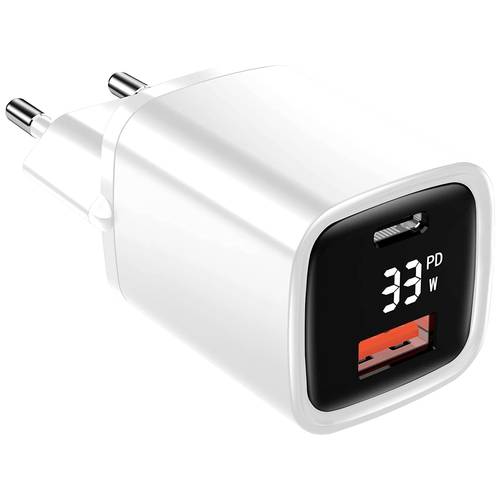 Thumbnail - Eaxus Dual Port USB Ladegerät 33 W 1x USB-A, 1x USB-C® Weiß Innenbereich