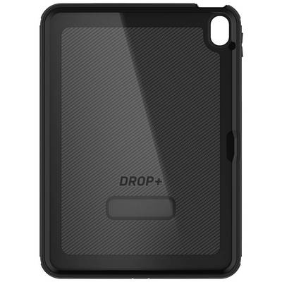 Harte, schwarze Schutzhülle für ein Tablet, mit der Aufschrift 'DROP+'.